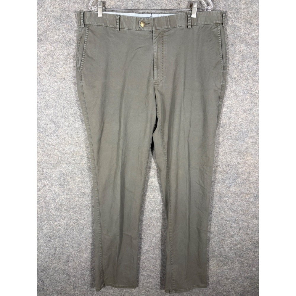 Peter Millar‎ Mens Pants Khaki Tan Chinos Flat Front Size 40 Made in Peru